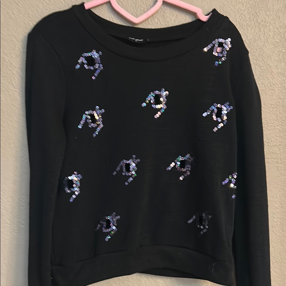 Black Sequin Sweater